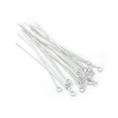 Eyepin, 2 inch in 22 Gauge (0.65mm wire) in Sterling Silver .925