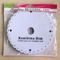 Kumihimo Disk White, 6 inches Round with 32 slots. Inside Hole 1inch. Sold Individually.