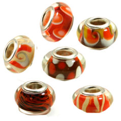 pandora style lampwork glass beads