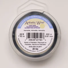 Artistic Wire SILVER 20ga. - Hematite (25 feet/spool)