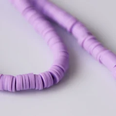 Polymer Clay Disk Beads 6mm 40cm Light Purple
