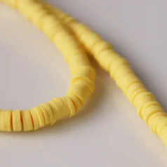 Polymer Clay Disk Beads 6mm 40cm Light Yellow