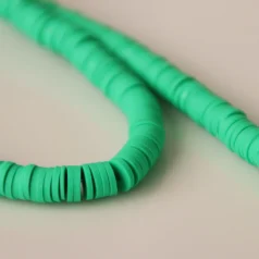 Polymer Clay Disk Beads 6mm 40cm Green