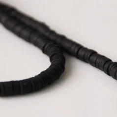 Polymer Clay Disk Beads 6mm 40cm Black