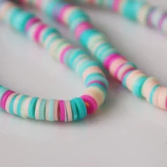 Polymer Clay Disk Beads 6mm 40cm Light Multicolour