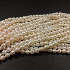 Fresh Water Pearl A Quality Oval, Round 5-6 mm Natural