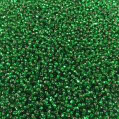 Czech Seed Beads, 8/0 - Silverlined Lt. Emerald Square Hole (loose)