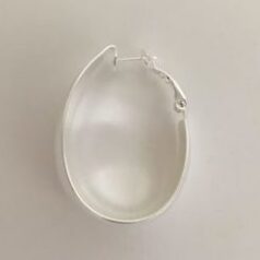 Drop hoop Lever Back .999 fine silver Plated 35 x 12 mm