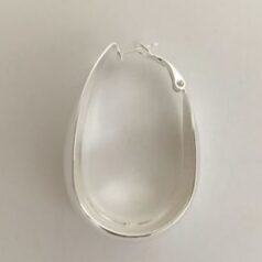 Drop hoop Lever Back .999 fine silver Plated 45 x 16mm