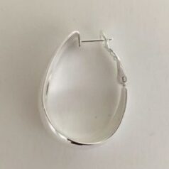 Drop Hoop Lever back .999 fine silver plated 30 x 9mm
