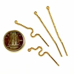 Threader earring 42.8mm ball cain with 3 mm jump ring 24K Gold plated