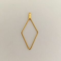 Diamond Shape Hoop 24K Gold Plated 46mm