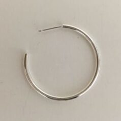 Hoop Earring C Shape 28mm .999 fine silver Plated