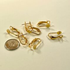 24K Gold Plated Stud Omega Back post Earring 6mm