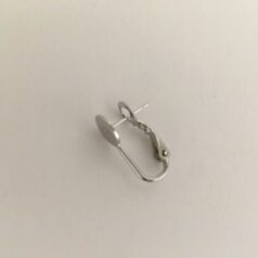 Rhodium Plated Stud Omega Back Post Earring 8mm