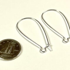 Kidney Wire .999 fine Silver plated 37x 15mm