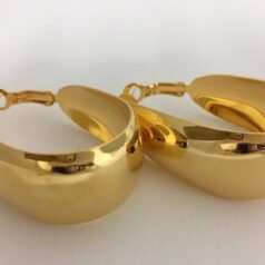 Drop hoop Lever Back 24K Gold Plated 45 x 16mm