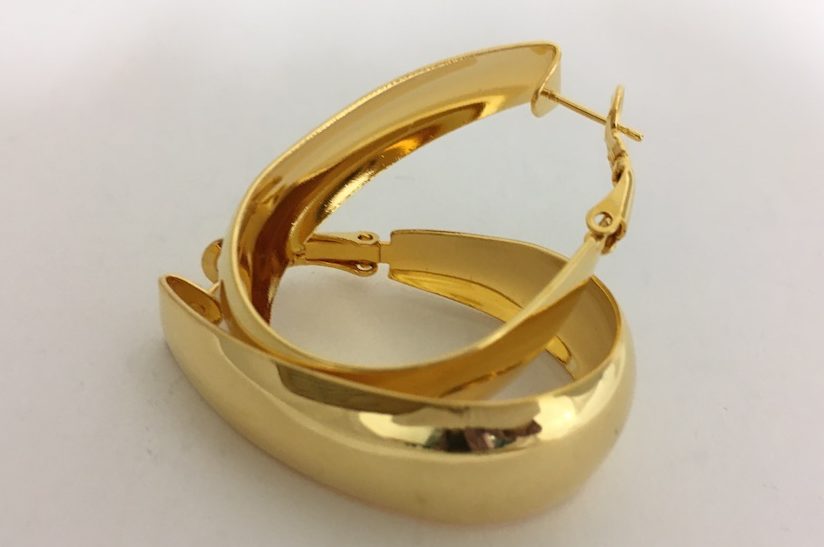 Drop Hoop Lever back 24K Gold plated 40 x 10mm