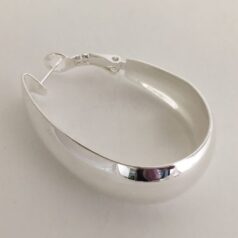 Drop Hoop Lever back .999 fine silver plated 40 x 10mm