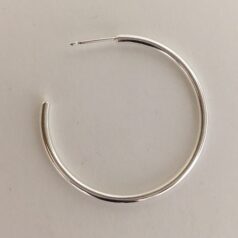 Hoop Earring C Shape 32mm .999 fine silver Plated