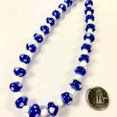 Mushroom Lampwork Beads - Blue