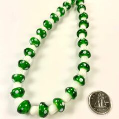 Mushroom Lampwork Beads - Green