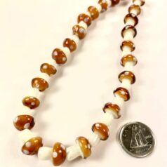 Mushroom Lampwork Beads - Brown