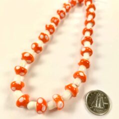 Mushroom Lampwork Beads - Orange