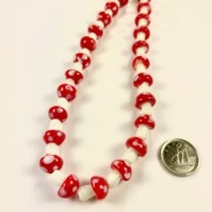 Mushroom Lampwork Beads - Red
