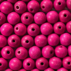 Bead, Preciosa Czech Wood Beads, 8mm Round –Fuchsia (Hole Size 2mm)