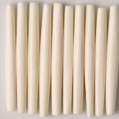 Bead, Bone 2.5 inch Bone Pipe in Dyed White (Hole Size 3mm)