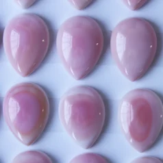 Pink QueenConch Shell Cabochon Pear Shape 13 x 18mm