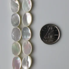 White mother of pearl beads oval 8x12mm