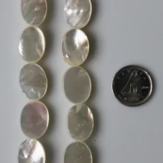 White mother of pearl beads oval 12x16mm