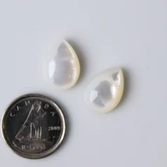 White mother of pearl cabochon Pear shape 10x 14mm