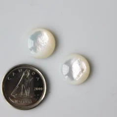 White mother of pearl cabochon Round 12 mm