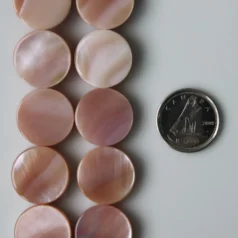 PInk shell Round beads 16mm