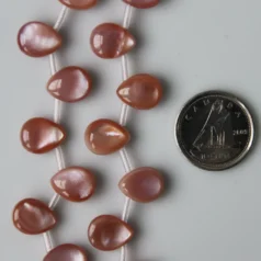 Pink Shell Puff pear with Tube 8x10mm