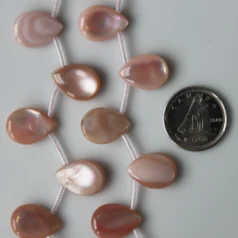 Pink Shell Puff pear with Tube 10x14mm