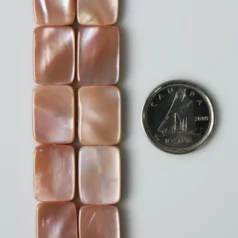 Pink shell beads Recrangle 10x 14mm