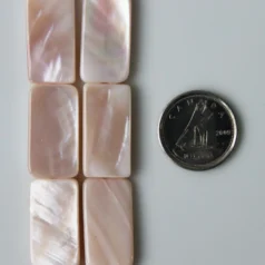 Pink shell beads Recrangle 11x 21mm
