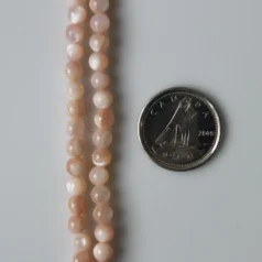 Pink shell Round beads 4mm