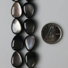 Black Mother of pearl Puff pear 10x 14mm