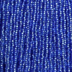 Czech Seed Beads, 11/0 - Silverlined Sapphire square hole (strung)