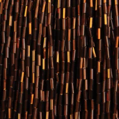 Preciosa Czech Bugle Beads size 2  - Silverlined Dark Brown (strung)