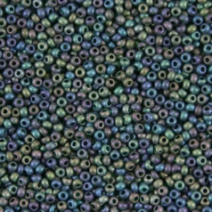 Czech Seed Beads, 10/0 - Transparent Matt Dark Green AB (loose)