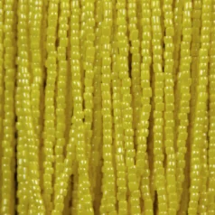 Czech Seed Beads, 9/0, 3-Cut - Opaque Luster Light Yellow (strung)