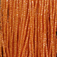 Czech Seed Beads, 9/0, 3-Cut - Opaque Luster Light Orange (strung)
