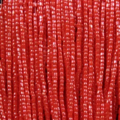 Czech Seed Beads, 9/0, 3-Cut - Opaque Luster Orange (strung)