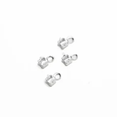 Rhinstone banding Brass End Cap SS 6.5 Silver